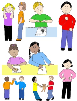 Preview of Kids in Action: Social Skills and Pragmatic Language Visuals 1 Clip Art 60 PNGs