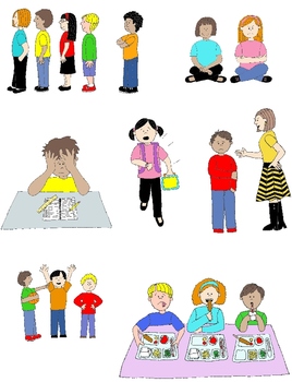 Preview of Kids in Action: Social Skills and Pragmatic Language Visuals 2 Clip Art 50 PNGs