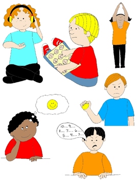 Preview of Kids in Action: Social Skills and Pragmatic Language Visuals 3 Clip Art 48 PNGs