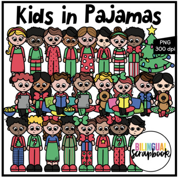 kids in pajamas clipart black and white