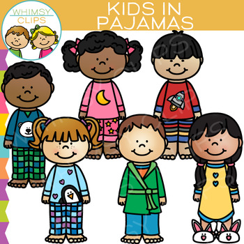 Preview of Goodnight Kids in Pajamas Clip Art