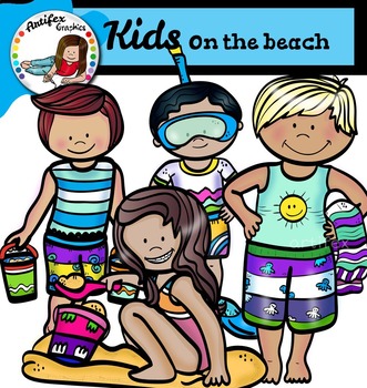 Kids on the beach clip art by Artifex | Teachers Pay Teachers