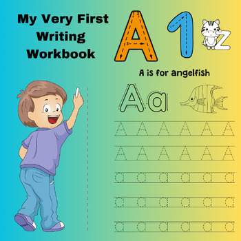 Preview of Kids tracing book.  First Learn-to-Write Workbook with Practice for Kids