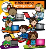 Kids using laptops set 1