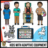 Disabled Kids with Adaptive Equipment - Clip Art Set #2
