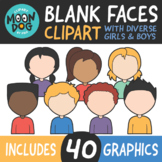 Blank Faces Clipart - Diverse Kids