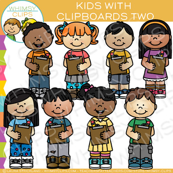Preview of Kids with Clipboards Two: Writing Clip Art
