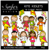 Kids with Kites Clipart