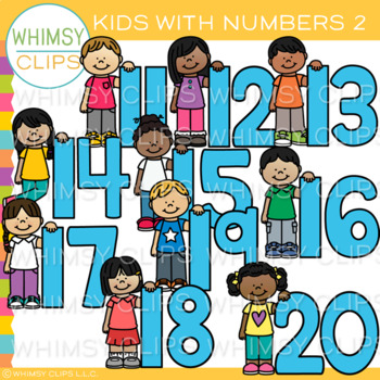 Math Kids with Numbers Two Clip Art by Whimsy Clips | TpT