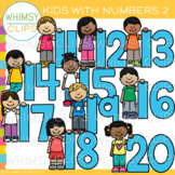 Math Kids with Numbers Two Clip Art