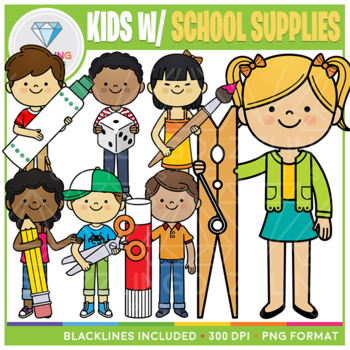 Kids With Big Art Supplies Clip Art, School Supply Clipart, Kids School  Supplies Clipart, Clip Art for Teachers -  Sweden