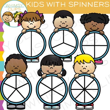 Preview of Kids with Spinners Clip Art