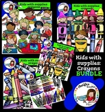 Kids with supplies-Crayons BUNDLE-