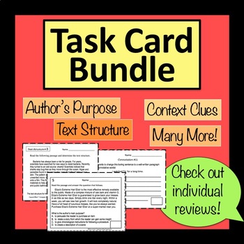 Preview of Kim Kroll Task Card Bundle Set