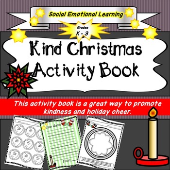 Preview of Kind Christmas Activity Book, Social Emotional, Christmas Craft, Counselling
