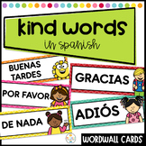 Kind Words in Spanish Word Wall Cards - Palabras Amables