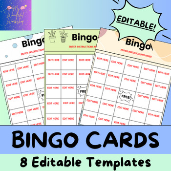 Preview of Kinder-12 EDITABLE Bingo Card Sight Words/Activity Templates Digital/Printable