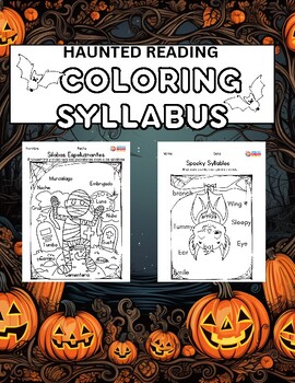Preview of Kinder-1st Grade Ghoulish Grammar Halloween Syllabus Adventure Coloring book