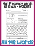Kinder & 1st Grade Wonders - ALL 198 High Frequency Word W