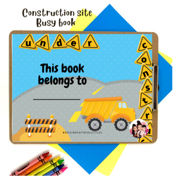 Preview of Kinder/1st grade construction site busy book | Learning binder | Montessori