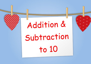 Preview of Kinder Addition and Subtraction to 10 - Valentines SMART Board Activity
