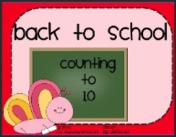 Preview of Kinder Back To School: Counting to 10