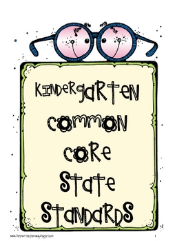 Preview of Kinder Common Core with explanations