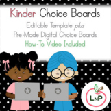 Kinder Digital Choice Boards - Differentiated Instruction 