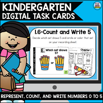 Preview of Go Math Kinder Digital Task Cards-Represent,Count, and Write Numbers 0 to 5