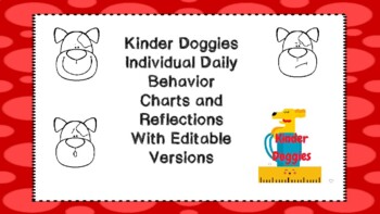 Preview of Kinder Doggies Individual Daily Behavior Charts and Reflections