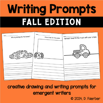 Preview of Fall Writing Prompts for Kindergarten & First Grade - Creative Writing Pages