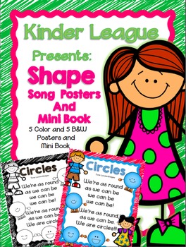 Preview of Kinder League Shape Song Posters and Mini-Book