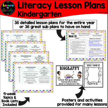 Preview of Kinder Literacy Lesson Plans