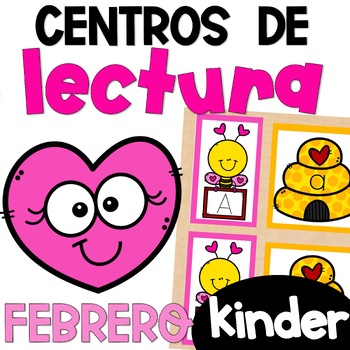 Preview of Kinder Literacy Centers Spanish February- Centros de Lectura para Kinder Febrero