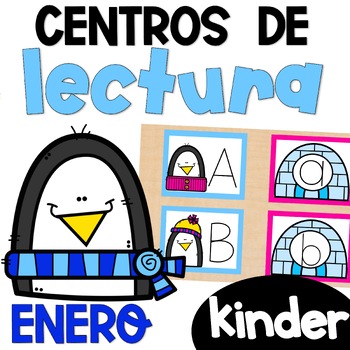 Preview of Kinder Literacy Centers Spanish January - Centros de lectura enero
