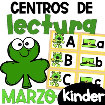 Preview of Kinder Literacy Centers Spanish March - Centros de Lectura para Kinder Marzo