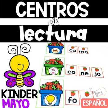 Preview of Kinder Literacy Centers Spanish May - Centros de Lectura para Kinder Mayo