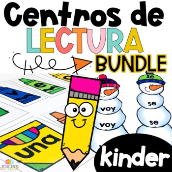 Preview of Kinder Literacy Centers in Spanish BUNDLE - Centros de lectura Kinder BUNDLE