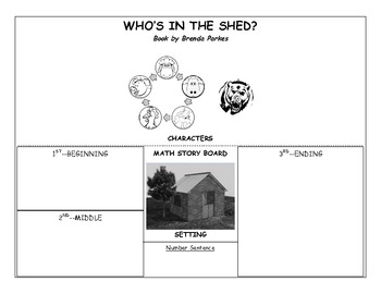 kinder math storyboard lesson plan for who's in the shed