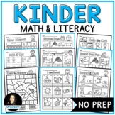 Kinder Math and Literacy NO PREP Print and GO