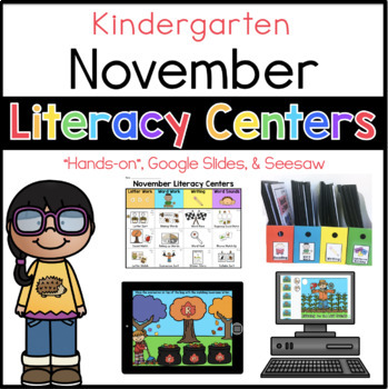 Preview of Kinder NOVEMBER Literacy Centers