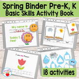 Kinder & Preschool Spring Binder Activity Book