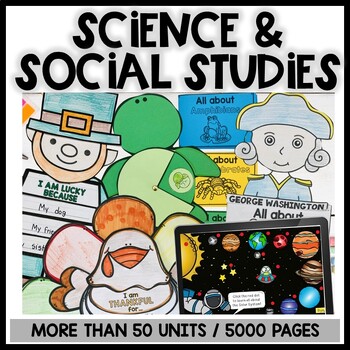 Preview of Kinder Science and Social Studies Curriculum Activities and Lapbooks