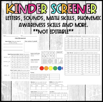 Preview of Kinder Screener - Pre-Assessment Tool