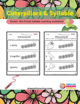 Preview of Kinder-Second Grade ESL Open and Closed Syllables Spring Worksheets & Color