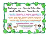 Kinder Special Ed FULL YEAR Lesson Plans and Curriculum by GBK