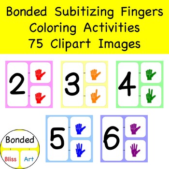 Preview of Kinder Subitizing Numbers Under 10 Bonded Fingers 75 clipart