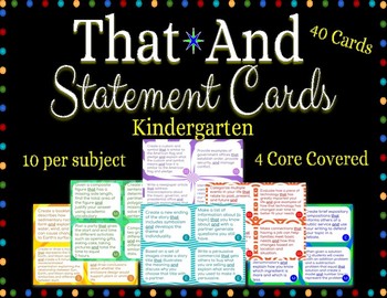 Preview of Kinder That/And Statement Cards