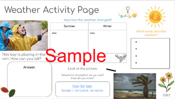 Preview of Kinder: Weather Activity Page