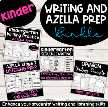 Preview of Kinder Writing and AZELLA Prep Bundle